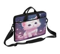 Ethebre Lovely Cat Starry Sky Laptop Bag 15 Inch Laptop Sleeve Computer Bag with Shoulder Strap Slim Business Briefcase for Women Men Messenger Bag Laptop Case for Work Office Travel