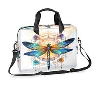 Ethebre Psychedelic Art Mandala Dragonfly Laptop Bag 16 Inch Laptop Computer Briefcase with Shoulder Strap Business Messenger Bag Travel Work Laptop Case with Multiple Pockets for Men Women