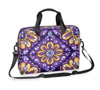 Ethebre Psychedelic Geometric Mandala Flowers Laptop Bag 16 Inch Laptop Computer Briefcase with Shoulder Strap Business Messenger Bag Travel Work Laptop Case with Multiple Pockets for Men Women