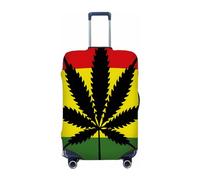 Ethebre Rasta Cannabis Leaf Pattern Elastic Luggage Covers, Protective Suitcase Cover Dustproof Scratch Resistant Stretch Luggage Protector for Business Trip Travel, S for 18-21 in Suitcases