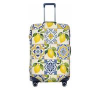 Ethebre Retro Summer Lemon Tile Pattern Elastic Luggage Covers, Protective Suitcase Cover Dustproof Scratch Resistant Stretch Luggage Protector for Business Trip Travel, L for 25-28 in Suitcases