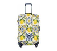 Ethebre Retro Summer Lemon Tile Pattern Elastic Luggage Covers, Protective Suitcase Cover Dustproof Scratch Resistant Stretch Luggage Protector for Business Trip Travel, S for 18-21 in Suitcases