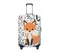 Ethebre Scandinavian Design Cute Fox Elastic Luggage Covers, Protective Suitcase Cover Dustproof Scratch Resistant Stretch Luggage Protector for Business Trip Travel, S for 18-21 in Suitcases