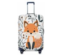 Ethebre Scandinavian Design Cute Fox Elastic Luggage Covers, Protective Suitcase Cover Dustproof Scratch Resistant Stretch Luggage Protector for Business Trip Travel, L for 25-28 in Suitcases