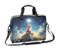 Ethebre Starry Sky Fox Daisy Laptop Bag 16 Inch Laptop Computer Briefcase with Shoulder Strap Business Messenger Bag Travel Work Laptop Case with Multiple Pockets for Men Women