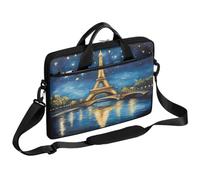 Ethebre Starry Sky Paris Eiffel Tower Laptop Bag 15 Inch Laptop Sleeve Computer Bag with Shoulder Strap Slim Business Briefcase for Women Men Messenger Bag Laptop Case for Work Office Travel