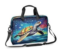 Ethebre Starry Sky Sea Turtle Laptop Bag 16 Inch Laptop Computer Briefcase with Shoulder Strap Business Messenger Bag Travel Work Laptop Case with Multiple Pockets for Men Women