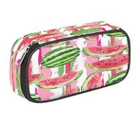 Ethebre Watercolor Watermelon Stripe Pencil Case Large Capacity Pencil Pouch Oxford Fabric Pen Bag with Zipper Multi Compartment Stationery Organizer for School Office Makeup Travel Storage
