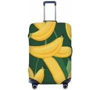 Ethebre Yellow Bananas Leaves Pattern Elastic Luggage Covers, Protective Suitcase Cover Dustproof Scratch Resistant Stretch Luggage Protector for Business Trip Travel, XL for 29-32 in Suitcases
