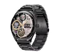 Ethelred Super Thin Smart Watch MT55 1.43inch Amoled Bluetooth Call Heart Rate Health Monitor Voice Assistant Men Women Smartwatch (Black Steel)