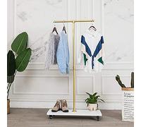 Ethemiable Industrial Vintage Pipe and Wood Rolling Clothing Retail Store Display Stands, Entrance Porch Organization Hanging Garment Rack,Wall Mounted Storage Clothes Towel Shoe Bag Pipe Shelf (59"H)