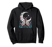 Ethereal Celestial Moth Butterfly Flowers Moon Aesthetic Pullover Hoodie