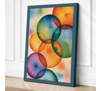 Ethereal Circles Modern Canvas Wall Art Print 36x24 Inch (91 x 61 cm)