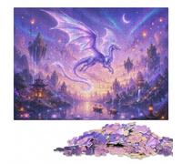 Ethereal Dragon Over Floating Asian Temples Jigsaw Puzzle, 1000 Pieces | Jigsaw Puzzle for Adults - structured assembly from border to image details at your own pace.