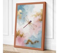 Ethereal Dragonfly Minimalist Canvas Wall Art Print 24x16 Inch