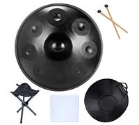 Ethereal Drum Steel Tongue Drum Metal Instrument D Minor 9 NotesHarmonic Handpan Harmonic Percussion for Sound Personal Meditation black 9Tones