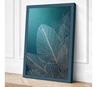 Ethereal Feather Forms Canvas Wall Art Print 24x16 Inch
