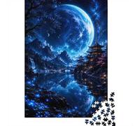 Ethereal Japanese Temple Under Giant Moon Jigsaw Puzzle, 1000 Piece | For free time at home: 1000-piece jigsaw puzzle for adults offers 1000 pieces for a longer challenge.