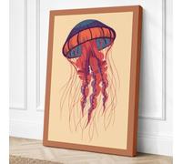 Ethereal Jellyfish Coastal Canvas Wall Art Print 30x20 Inch