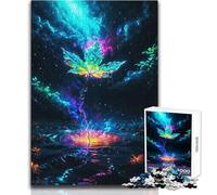 Ethereal Leaf on A Cosmic Adults 1000 Pieces Puzzle Strategic Thinking Learning Game Ideal Meaningful Gift for Any Event Size 50x75cm