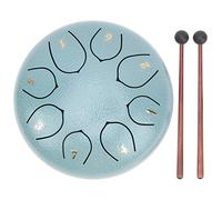 Ethereal Lotus Sanskrit 6in Tongue Drum, Hand Pan Percussion Instrument with 8 Notes, Moss Blue