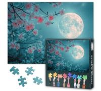 Ethereal Moonlight Jigsaw Puzzles for Adults 1000 Piece Ancient Trees Poster Nightscape Painting Spiritual Wellness Sanctuary Eco Mountain Lodge Yoga Den Toy Craft Premium Paper 27.5x19.7 Inch