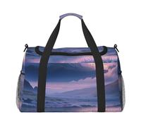 Ethereal Skies Print Travel Duffel Bag for Men & Women, Foldable Travel Bags and Spacious Weekender Tote Bag for Storage Toiletry Luggage Personal Item, Black, L