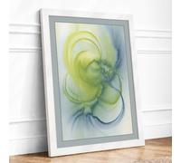 Ethereal Spirals Abstract Framed Wall Art Print A2 White