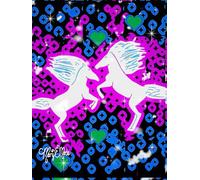 Ethereal, Twin, Blue, Green, Magenta Starlight Horses' 200 Unlined, Star Detailed Page, 8x11, Hardcover Journal, Art Pad, Sketchbook, Drawing Book: ... By: Artist Mary Elisabeth Linder @ MaryEMade