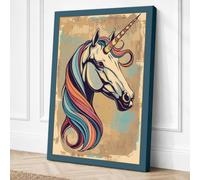 Ethereal Unicorn Vintage Canvas Wall Art Print 36x24 Inch (91 x 61 cm)