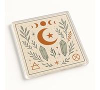 Ethereal Whispers Acrylic Coaster Gift - Mystical Bohemian Design for Halloween Home Decor