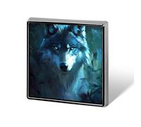 Ethereal Wolf Enamel Button Pins Lapel Badge Square Brooch for Backpacks Hats Cute Funny 0.7"