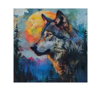 Ethereal Wolf Spirit Canvas Poster Bedroom Decor Landscape Office Room Decor Gift 12x12inch(30x30cm)