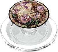 Ethereal Woman Floral Portrait PopSockets PopGrip for MagSafe
