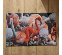Ethereval Thin Bath Mat Under Door Cute Bathroom Mat Flamingo Door Mats Indoor Heavy Duty Washable Highly Absorbent Bathroom Mat 50x80cm