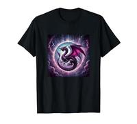 Etheric Purple Dragon T-Shirt, Men, Black, Large