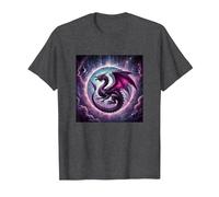 Etheric Purple Dragon T-Shirt, Men, Dark Heather Grey, 6X-Large