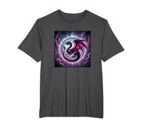 Etheric Purple Dragon T-Shirt, Men's Big and Tall, Dark Heather Grey, 6X Tall