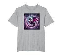 Etheric Purple Dragon T-Shirt, Men's Big and Tall, Heather Grey, 6X Tall
