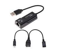 Ethernet Adapter and USB to Micro USB Cable for Media Streaming Devices - for Fire Sticks 2nd and TV 3rd Generation