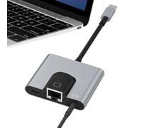 Ethernet Adapter for Laptop - Gigabit Speed Cable Charger, Multiport 3.5 mm Headphone Jack Laptop Ethernet Adapter Supports Voice Telephony - for Smartphone Travel Computer Home Workplace