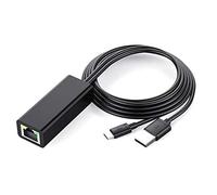 Ethernet Adapter Power Cable for TV Stick (2.A Generation), 4K Stick, TV, LAN Adapter Cable -USB to RJ45, Black