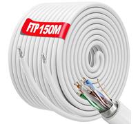 Ethernet Cable 150m Outdoor Cat 6 Cable FTP Shielded Bulk | 23AWG Gigabit Anti-jamming Flame Retardant Internet Cable Weatherproof Direct Burial Ethernet cable White | Cat 6, CCA, RJ45 | (150 Meters)