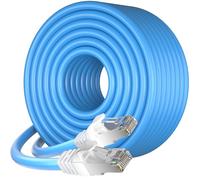 Ethernet Cable 30m Cat7 SFTP Triple Shielded Internet Cable 30m Gigabit High Speed Network Cable, 10Gbps 600MHz 24AWG Broadband RJ45 LAN Patch Cord, Weatherproof/UV-resistant, Direct Burial