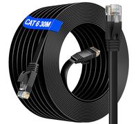 Ethernet Cable 30m Outdoor & Indoor, Long Ethernet Cable High Speed, Cat 6 Flat Gigabit Anti-Interference Internet Cable, For Home/Router/Switch(30