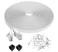 Ethernet Cable 75 ft, Jaremite Cat6 Internet LAN Network Cable, Long Ethernet Patch Cables with RJ45 Connectors for Router, Modem, PS4, Xbox(Flat, White)