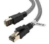 Ethernet Cable, Cat 8 Internet cable,7M Nylon Weaving Lan Cable,40Gbps 2000MHz High Speed Network Cable,S/FTP Copper Wires Shielded and Nickel Plated Rj45 Connector for Ps5/Laptop/Router/Game/Modem