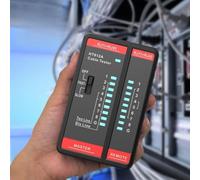 Ethernet Cable Tester for CAT5 CAT5e CAT6 CAT6A CAT7 and RJ11 Telephone Wiring with Detachable Units and Pin Order Visualization