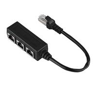 Ethernet Extension Cable, RJ45 1 to 3 Cords Shielded Male to Female Connector Ethernet Transfer Connecter Network Adapter Ethernet Splitter Cable Adapter for TV Box Router PC Computer Laptop