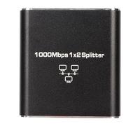 Ethernet Port Splitter, 1000Mbps Ethernet Splitter 1 To 2 Ethernet Cable Splitter 1 In 2 Out Ethernet Splitter RJ45 Network Port 1 To 2 Port Aluminum Alloy Gigabit Network Switch